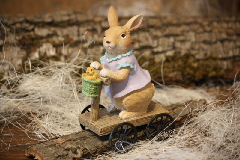 Personnage de Pâques – La ballade de lapine sur sa charrette