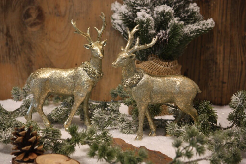 Le cerf effet laiton brossé Collection de Noël | Maison