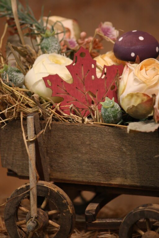 Décoration automnale - La petite charrette d'automne – Image 2