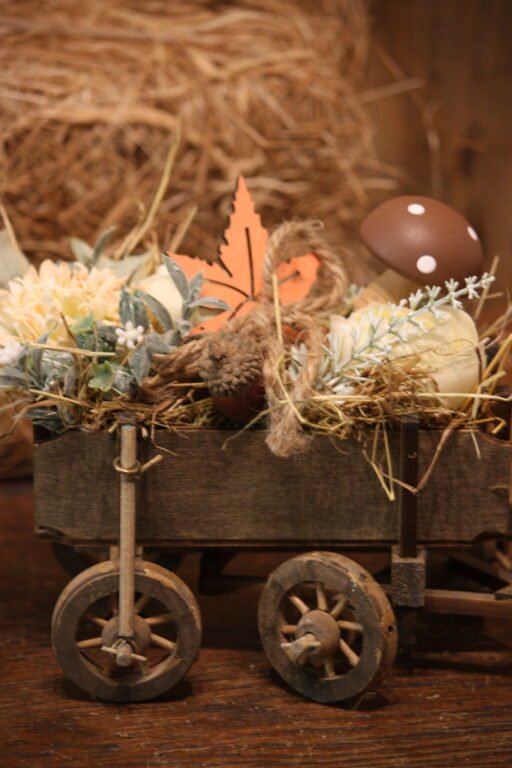 Décoration automnale - La petite charrette d'automne – Image 3