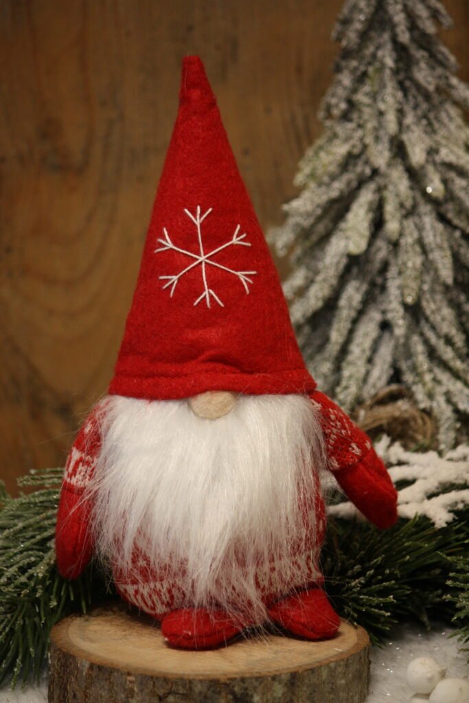 Lutin – Le lutin au bonnet rouge avec un flocon de neige