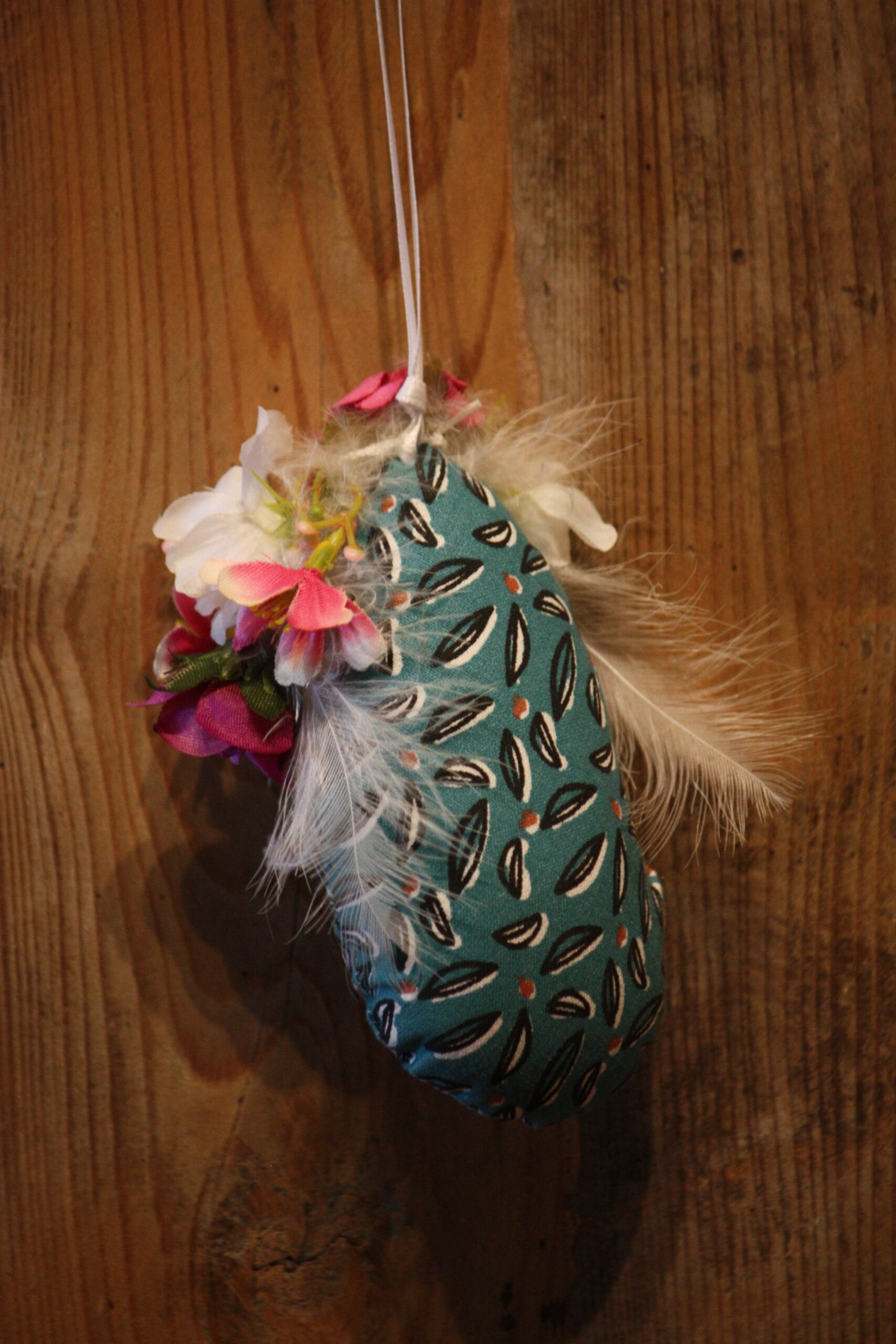 Suspension de Pâques - Oeuf de Pâques en tissu coton décoré de fleurs - 3 - – Image 3